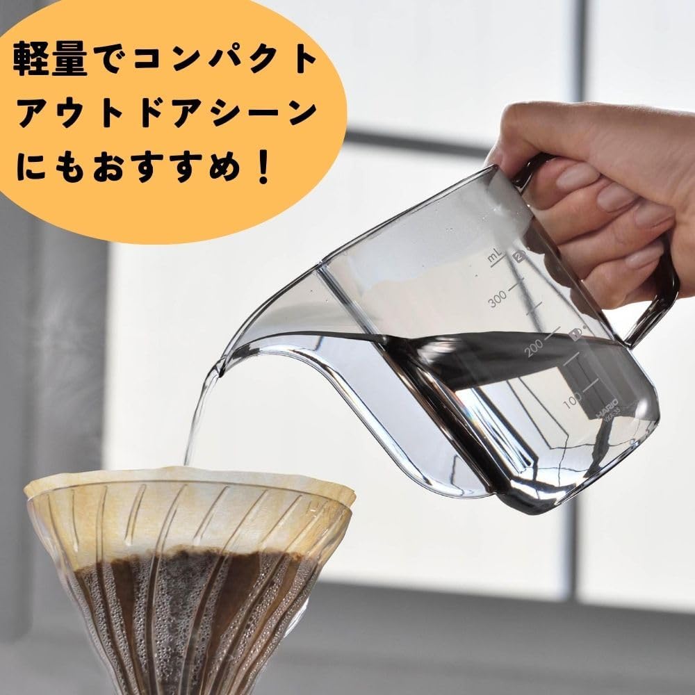 Drip Kettle Air 向濾杯注水,日文文字說明輕量、緊湊及適合戶外使用。