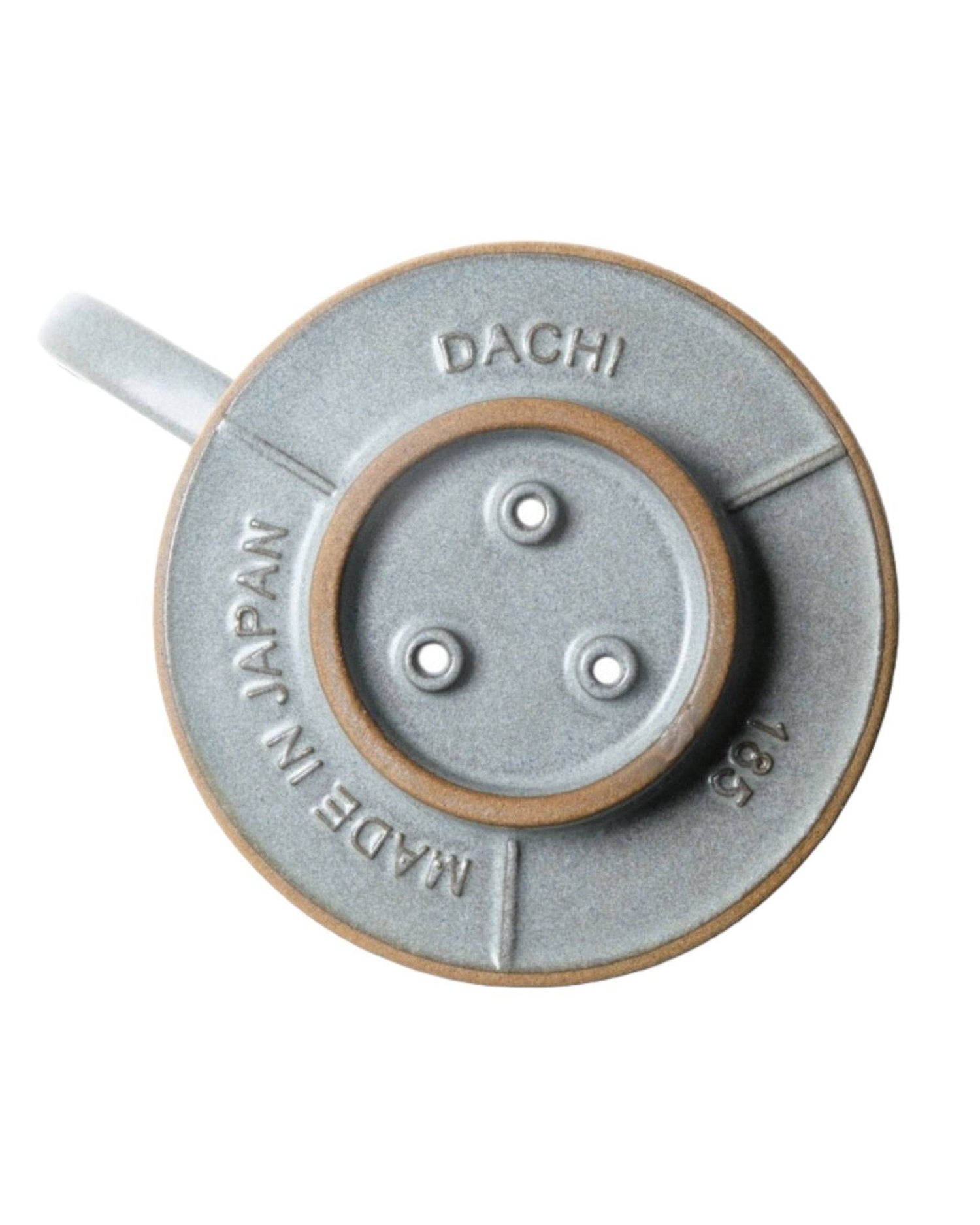 Kalita MI185 ceramic coffee dripper with three-hole design, made in Japan. Gray color with &