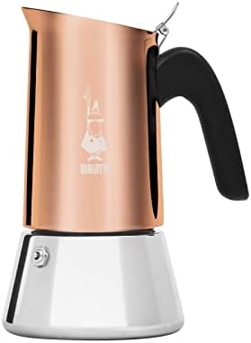 Bialetti Venus 銅色PVD 4杯不鏽鋼摩卡壺細節及使用示意圖 1