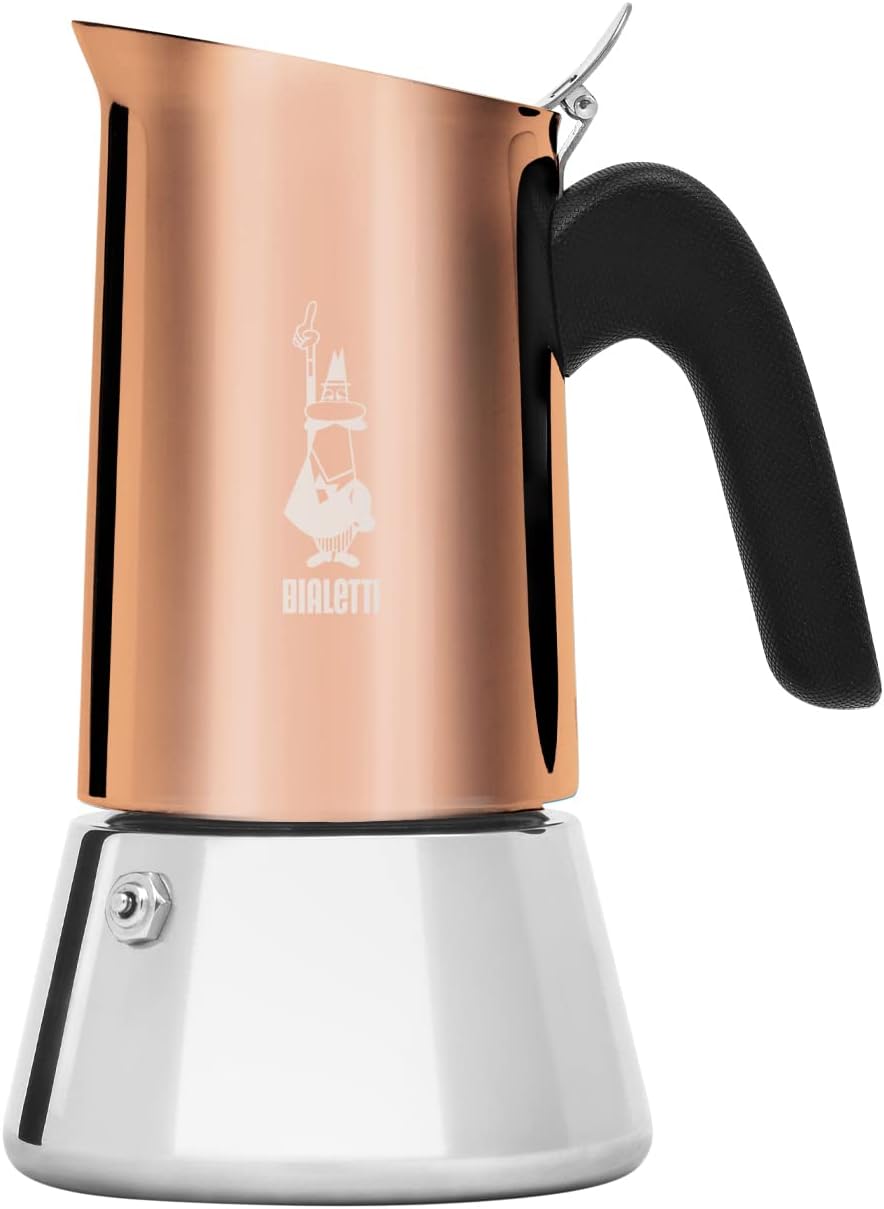 Bialetti Venus 銅色PVD 4杯不鏽鋼摩卡壺產品正面圖
