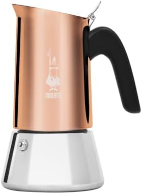Bialetti Venus 銅色PVD 6杯不鏽鋼摩卡壺細節及使用示意圖 1