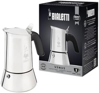 Bialetti Venus 銀色2杯不鏽鋼摩卡壺細節及使用示意圖 1