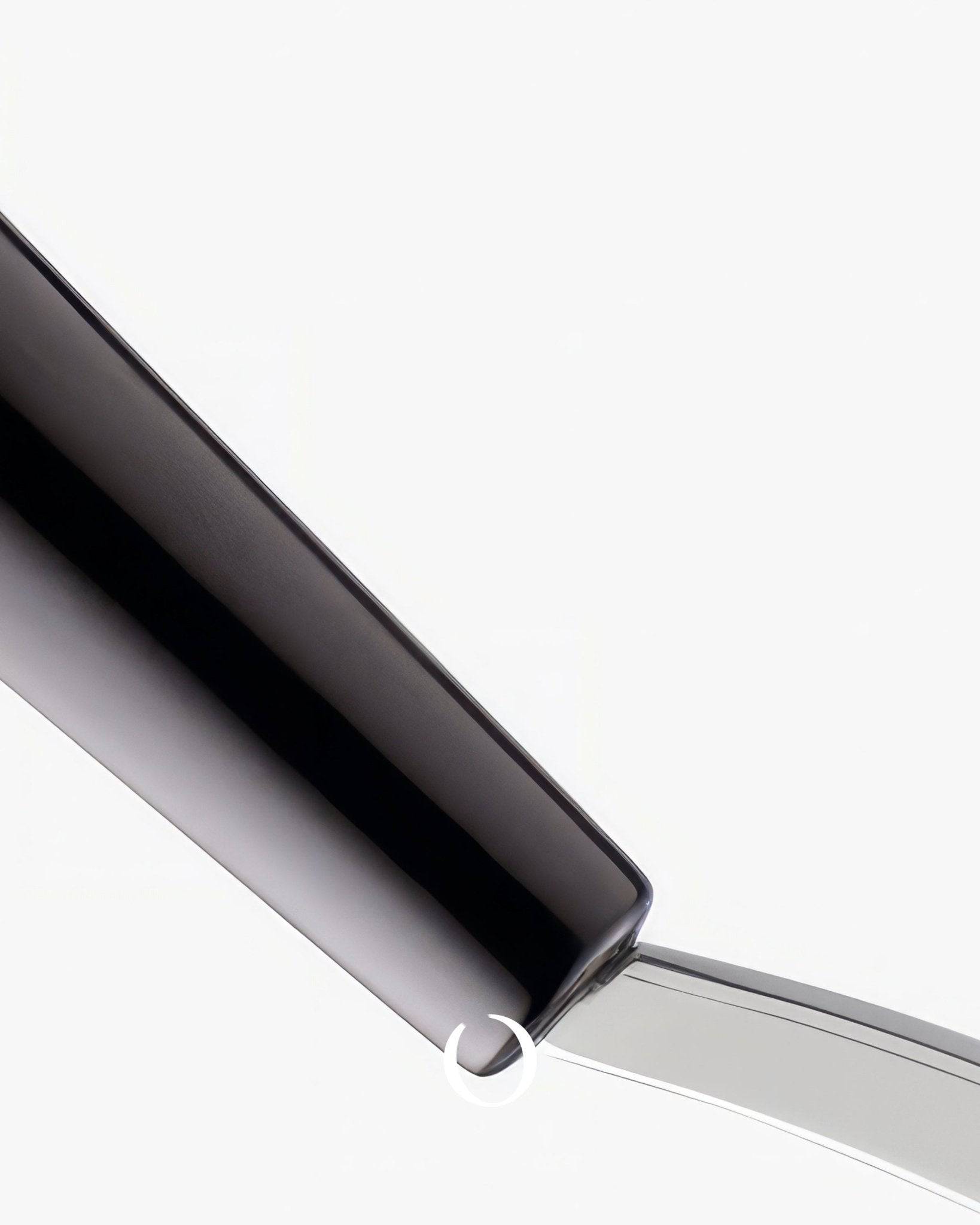 Close-up of La Pavoni Stradivari Professional Lusso espresso machine lever, showing sleek black handle and polished steel arm against white background, highlighting elegant design inspired by violin craftsmanship.