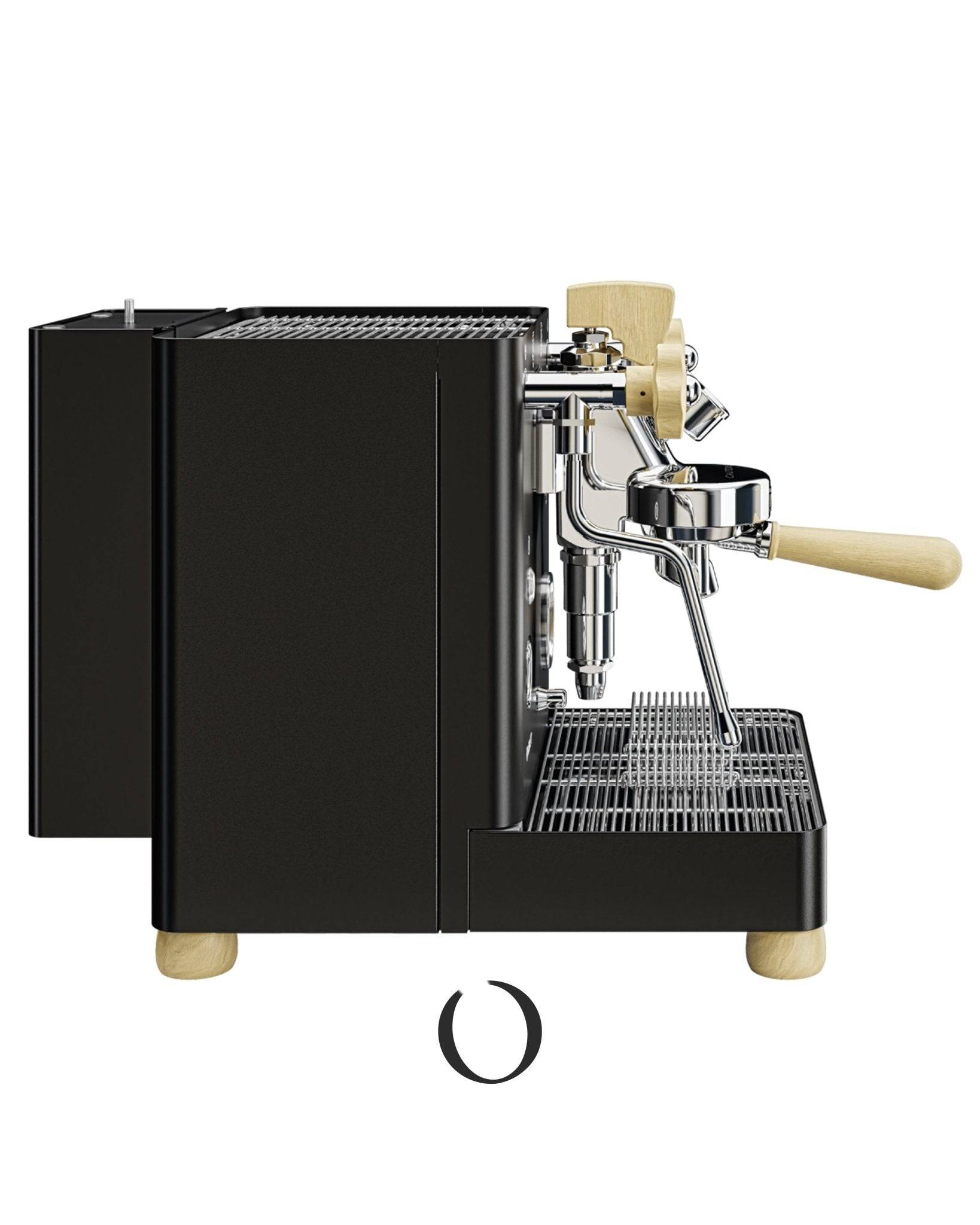 Lelit Bianca V3 PL162T-EU V3 black special edition espresso machine with dual boiler system, wooden accents, and flow control paddle, featuring sleek design and professional-grade components for premium home brewing