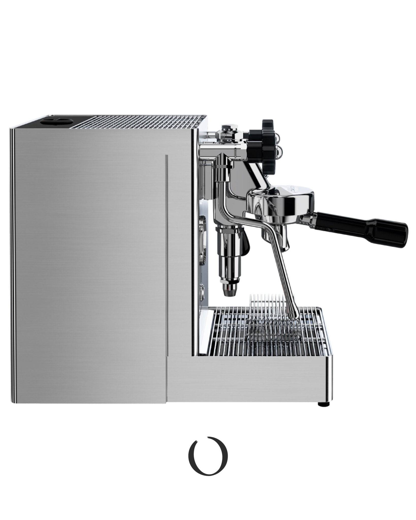 Lelit MaraX V2 PL62X espresso machine with stainless steel body, dual boiler system, temperature control button, and professional-grade brewing head, showcasing its sleek design and advanced features for home baristas