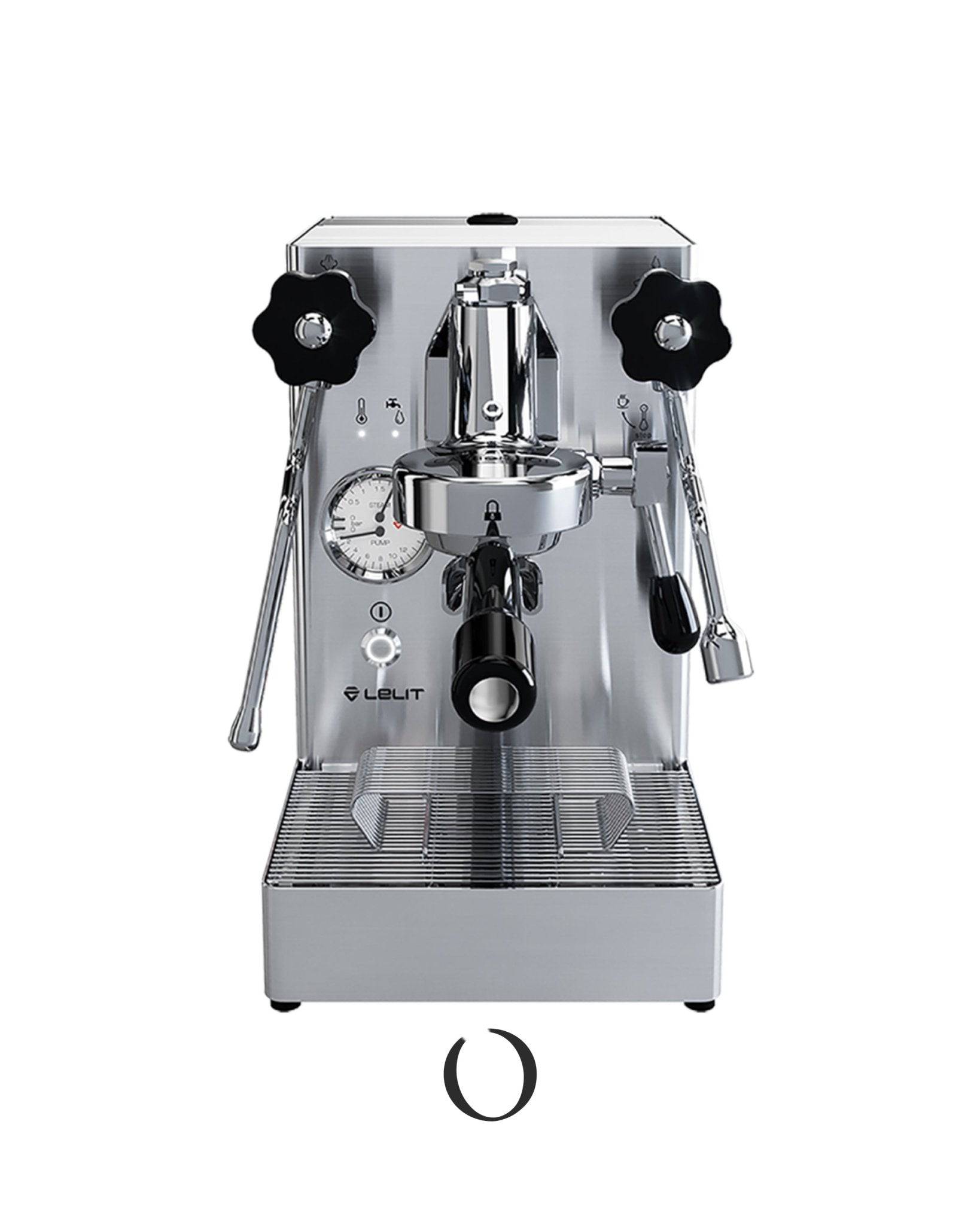 Lelit MaraX V2 espresso machine with stainless steel body, dual pressure gauges, and wooden knobs, featuring L58E brew head and dual-probe HX system for precise temperature control and stable brewing