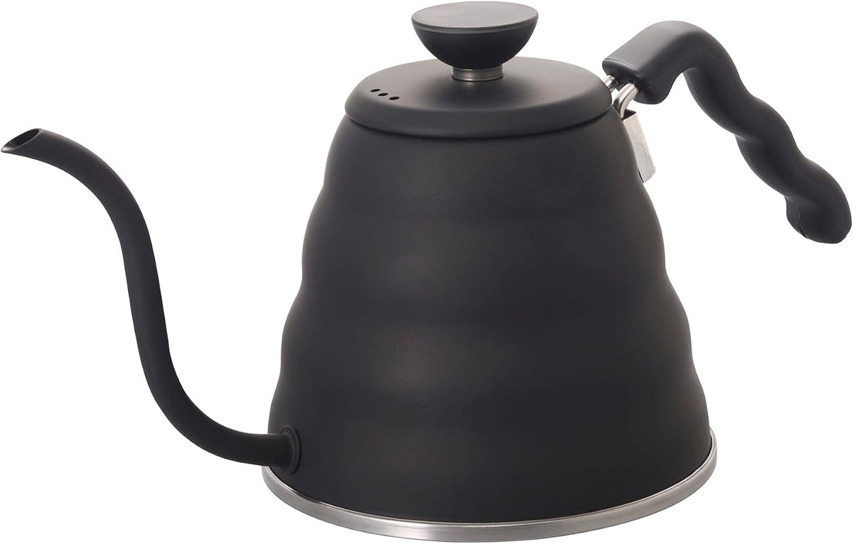 HARIO V60 Buono 霧黑 800 mL 細口壺，黑色波形手柄（VKBR-120-MB・圖 1）