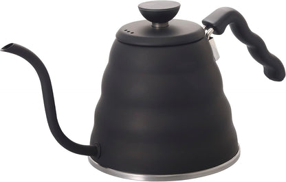 HARIO V60 Buono 霧黑 800 mL 細口壺，黑色波形手柄（VKBR-120-MB・圖 1）