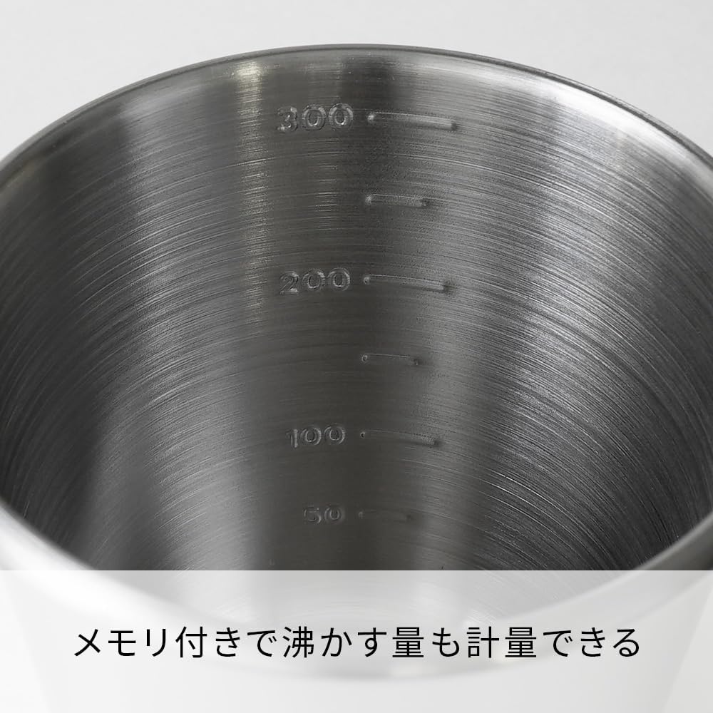 Outdoor 金屬杯內側的 100、200、300 mL 刻度近照（O-VSM-30-HSV・圖 5）