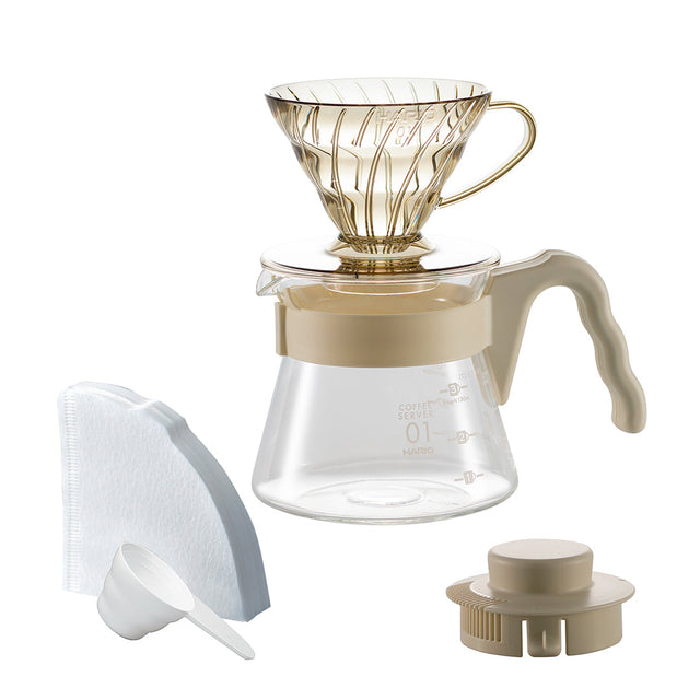 HARIO V60 Color Brew Kinari Beige 配色套裝內容