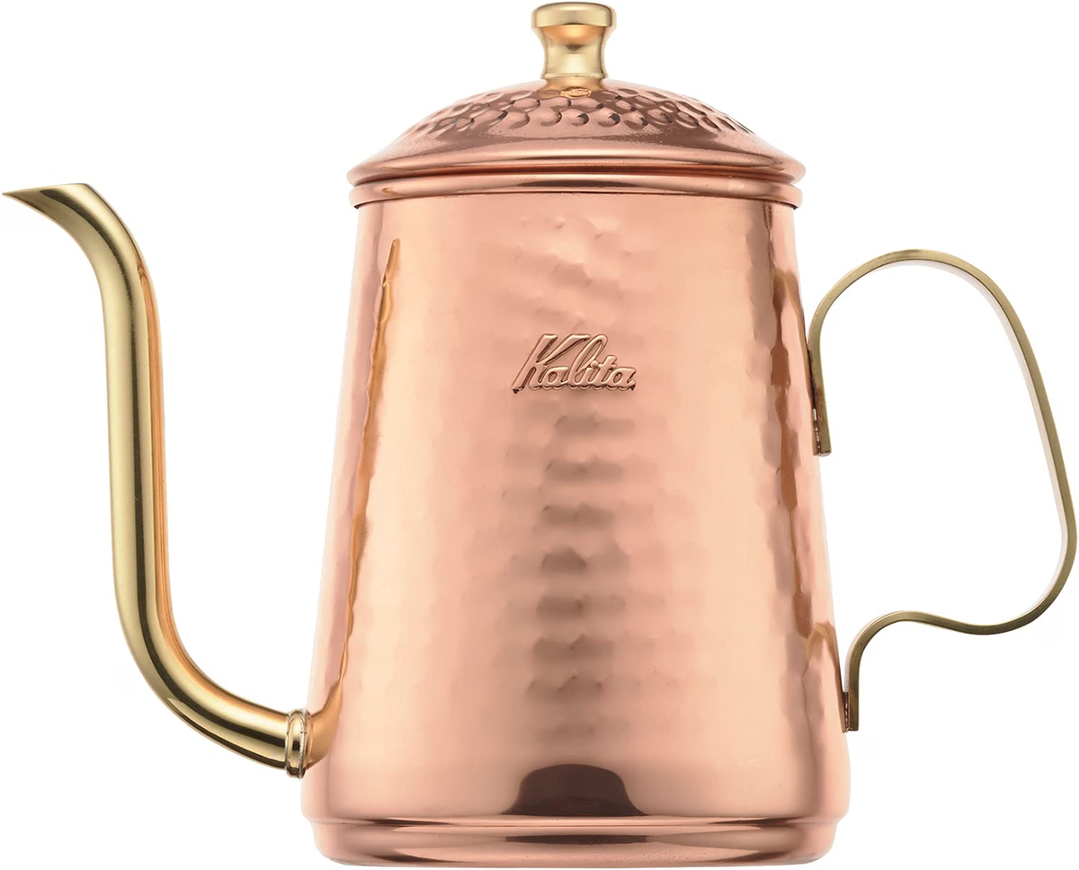 Kalita Cu Kettle 600 銅製手沖壺正面，配細長壺嘴