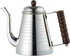 Kalita SSW Kettle 1000 波纹不锈钢手冲壶正面，配深色把手