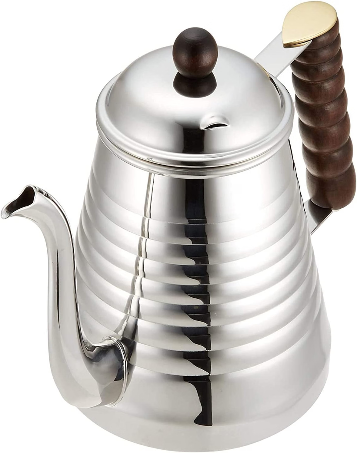 Kalita SSW Kettle 1000 斜上方视角，展示壶盖、壶嘴和深色把手
