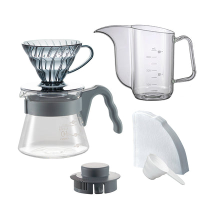 HARIO V60 Color Brew 附 Air Kettle Urban Gray 配色套裝內容