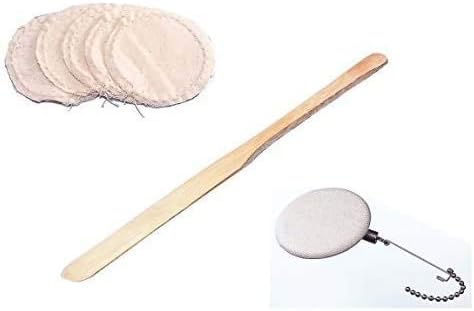 Composite image on a white background showing the FS-103 circular cloth filter, BA-15 bamboo stirrer, and F-103S filter with the cloth filter installed.