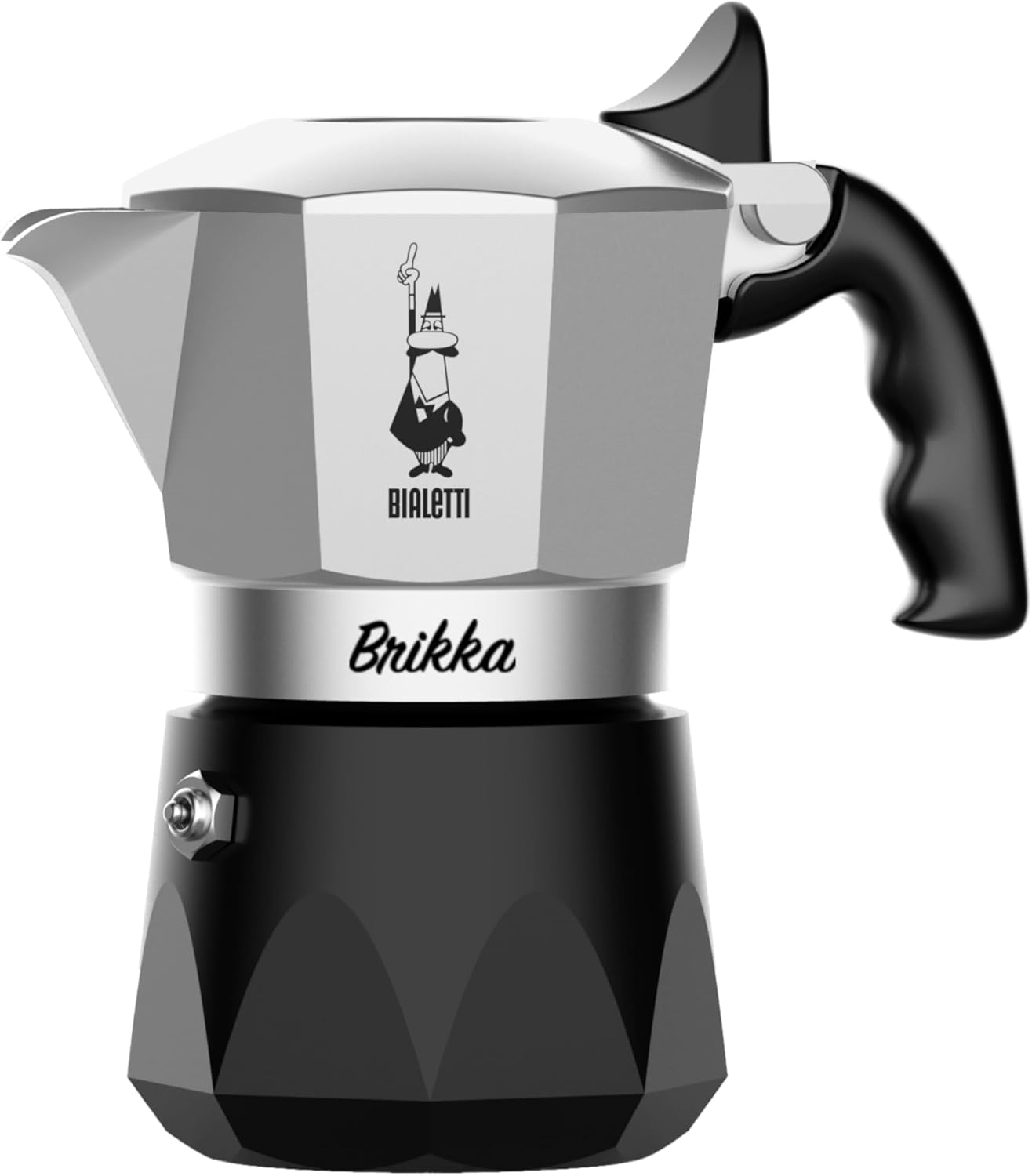 Bialetti Brikka 經典鋁色2杯摩卡壺產品正面圖