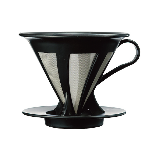 HARIO Cafeor 1–4杯用ブラックの金属メッシュドリッパーの商品画像
