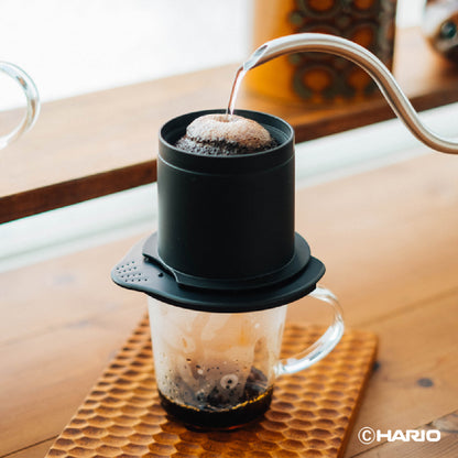 HARIO Cafeor 金屬濾網咖啡濾杯注水示範