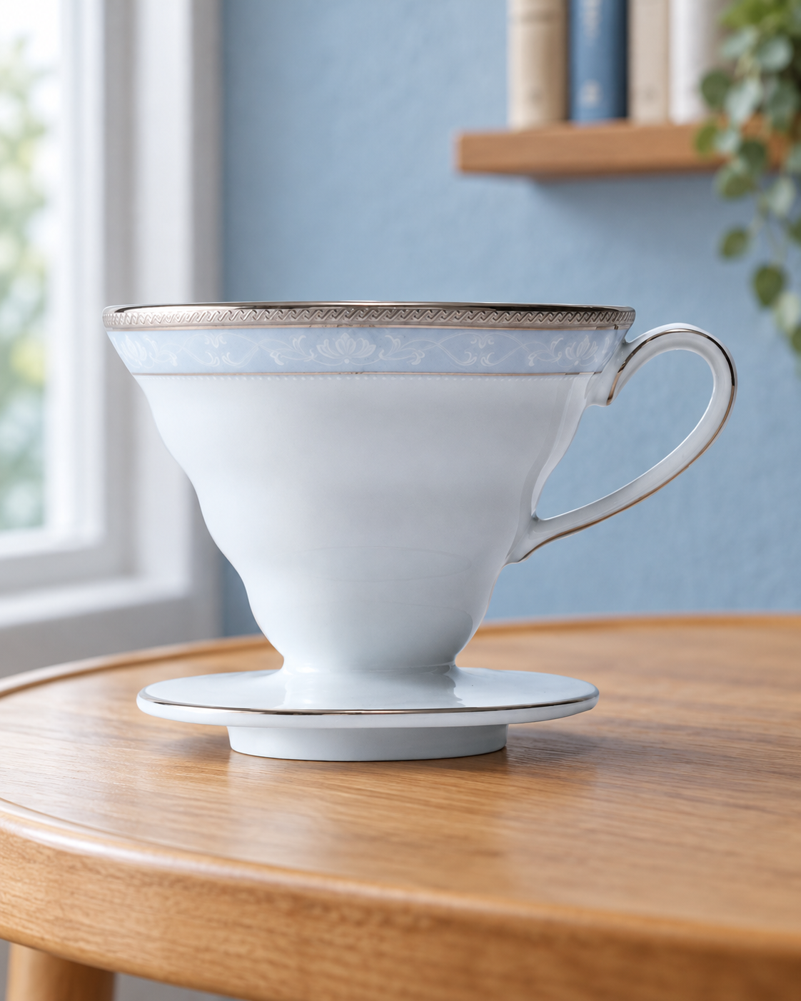 HARIO × Noritake V60 02 精緻瓷器濾杯｜4 款花色｜漢普夏鉑金邊｜場景封面