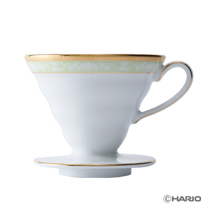 HARIO × Noritake｜漢普夏金邊綠色濾杯正面