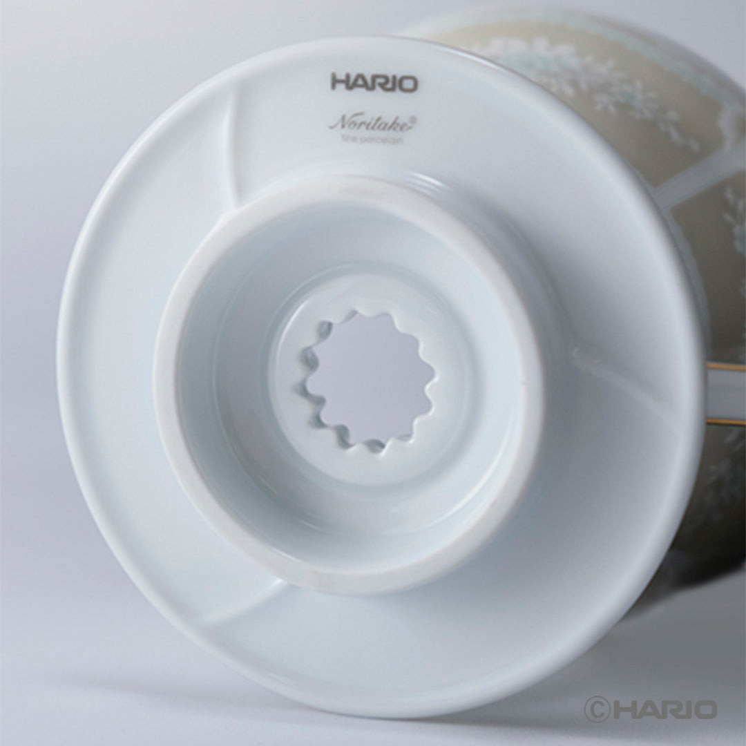 HARIO × Noritake｜濾杯底部品牌標記及單孔結構