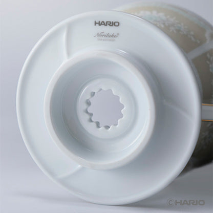 HARIO × Noritake｜濾杯底部品牌標記及單孔結構