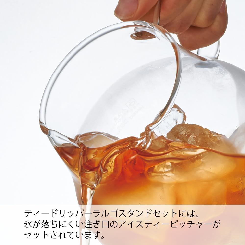 將茶湯倒入盛有冰塊的玻璃容器