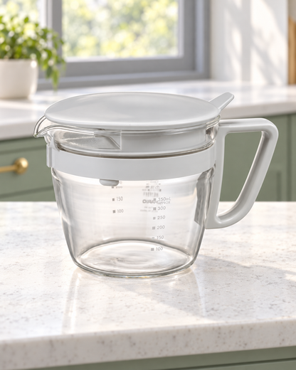 HARIO Maruty 刻度濾網蓋茶壺 400 mL｜淺灰色｜場景封面
