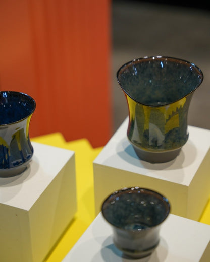 Coffee Stage Sharing Cup 系列於 DesignInspire 2025 展台的杯口與釉色近照