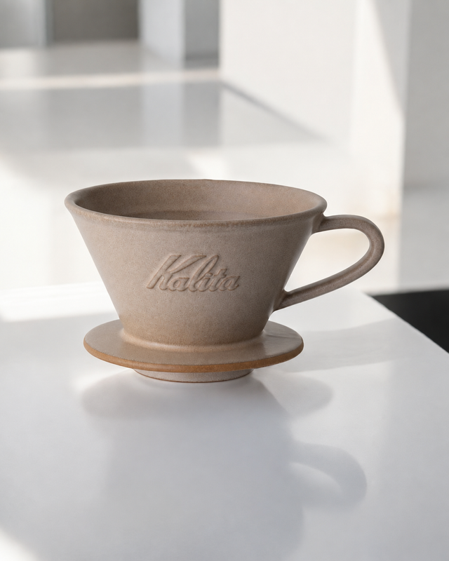Kalita MI185 美濃燒陶瓷濾杯【精緻設計，完美萃取】｜沙棕色