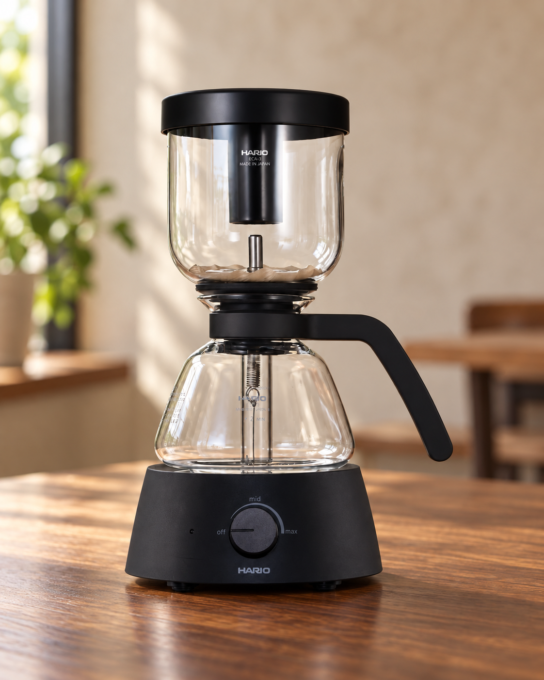 HARIO｜電熱虹吸式咖啡壺ECA-3-B｜AC100V 50/60Hz（日本電壓） / 虹吸壺本體