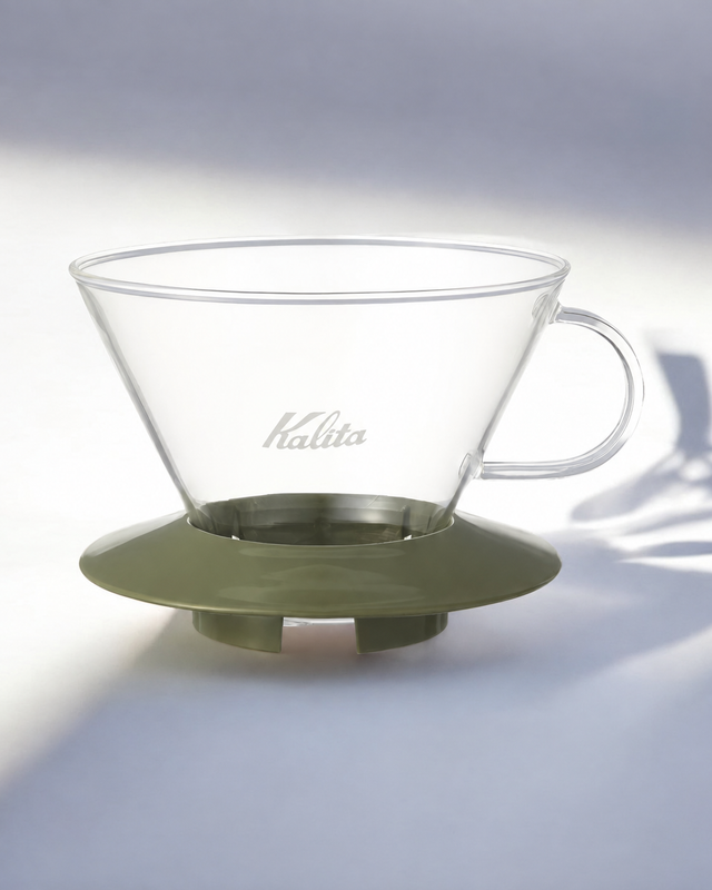 Kalita glass Wave coffee dripper WDG-155 / WDG-185｜WDG-185 (2–4-cup) / green