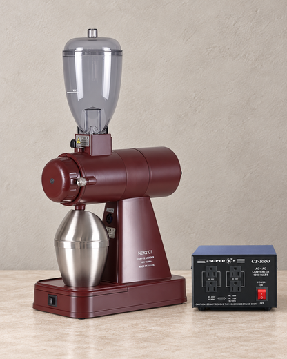 Kalita NEXT G2 專業電動磨豆機｜AC100V 50/60Hz（日本電壓） / 紅色 / 機身及變壓器（香港使用 220V輸出至100V，1000W)