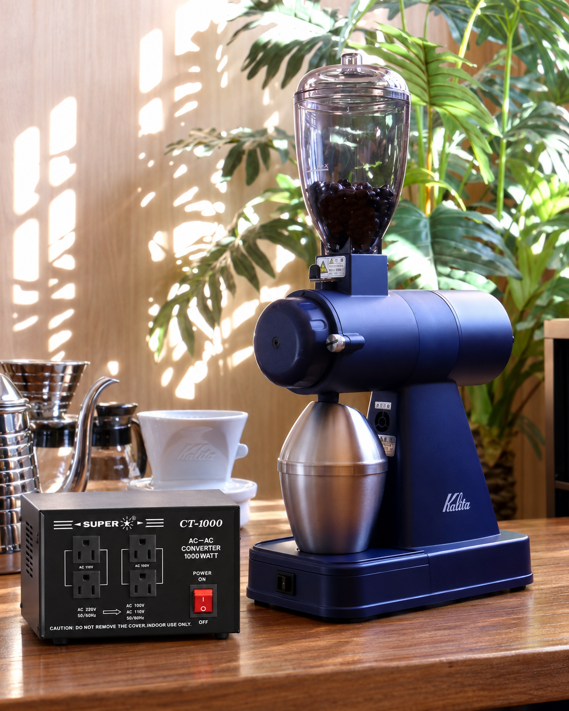Kalita NEXT G2 專業電動磨豆機｜AC100V 50/60Hz（日本電壓） / 藍 / 機身及變壓器（香港使用 220V輸出至100V，1000W)
