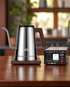 Kalita KEDP-600 precision electronic temperature-control kettle (600ml)｜AC100V 50/60Hz(Japanese voltage) / silver / unit and transformer (for Hong Kong use: 220V to 100V, 1500W)