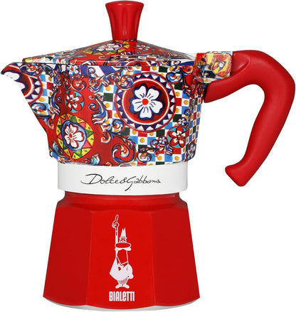Bialetti x Dolce &amp; Gabbana Sicilian Cart 3杯摩卡壺產品正面圖
