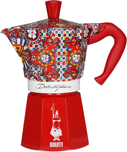 Bialetti x Dolce &amp; Gabbana Sicilian Cart 6杯摩卡壺產品正面圖