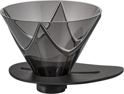 HARIO V60 MUGEN 一投式咖啡濾杯透明黑 AS 樹脂款，適合 1–2 杯沖煮