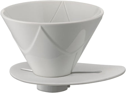 HARIO V60 MUGEN 一投式咖啡濾杯白色陶瓷款，適合 1–2 杯沖煮