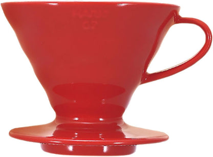 HARIO V60 陶瓷咖啡濾杯 02 紅色款，適合 1–4 杯沖煮