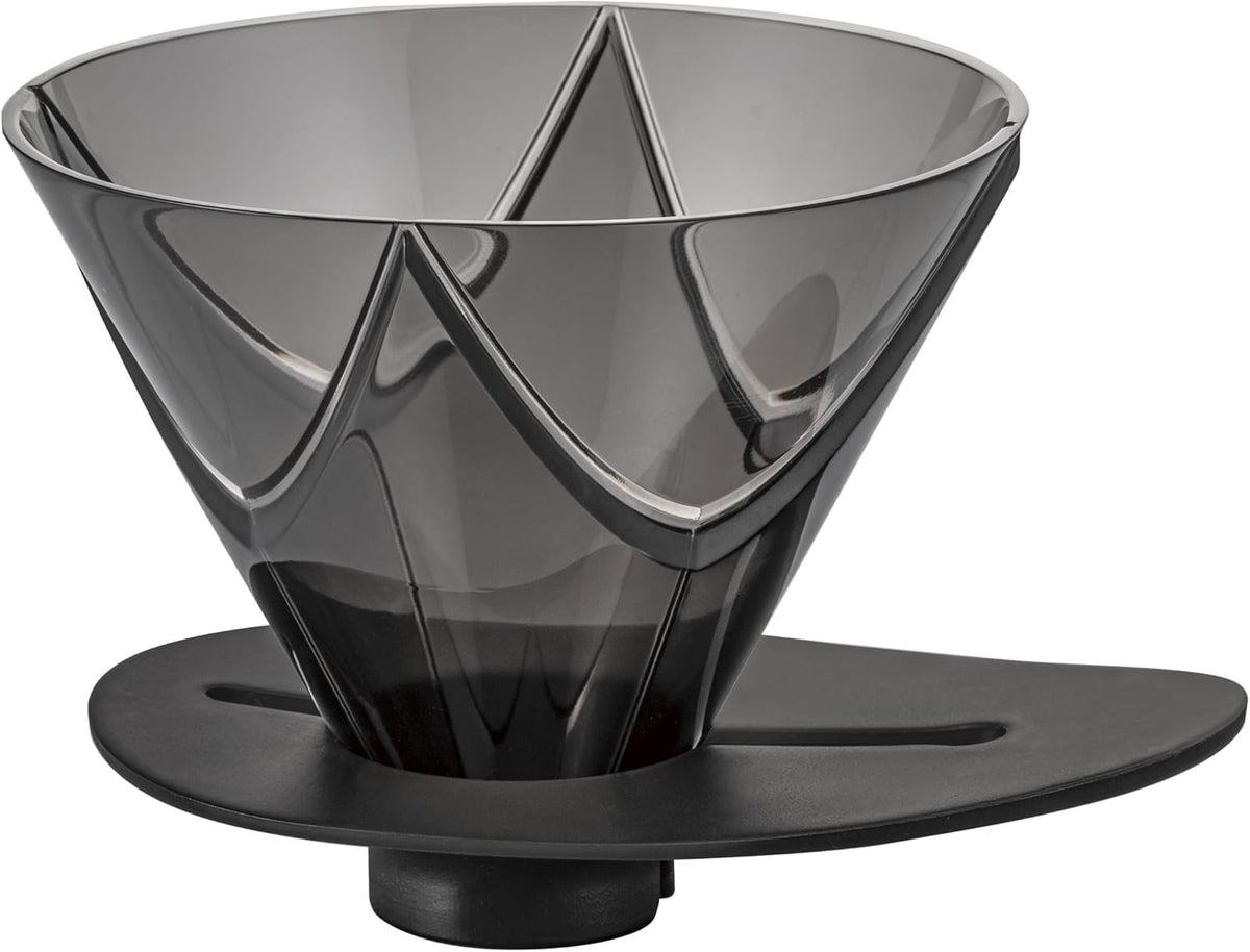 HARIO V60 MUGEN 一投式咖啡濾杯透明黑 AS 樹脂款，適合 1–2 杯沖煮