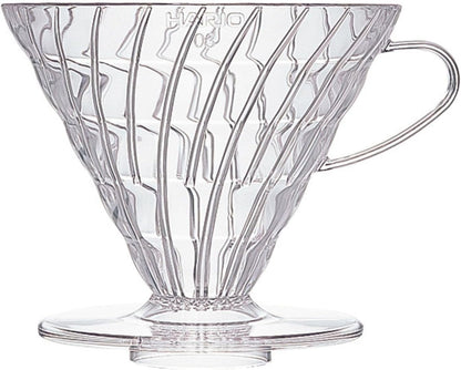 HARIO V60 樹脂咖啡濾杯 03 透明款，適合 1–6 杯沖煮