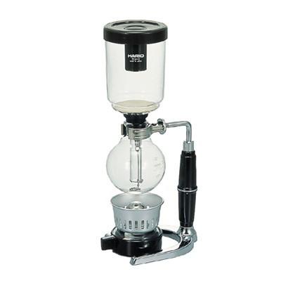 HARIO Technica TCAR-2（2杯用）完整虹吸壺示意，展示 BU-TCA-2 替換上壺的安裝位置；本商品內容為上壺與墊圈，完整虹吸壺僅作相容機型示意。