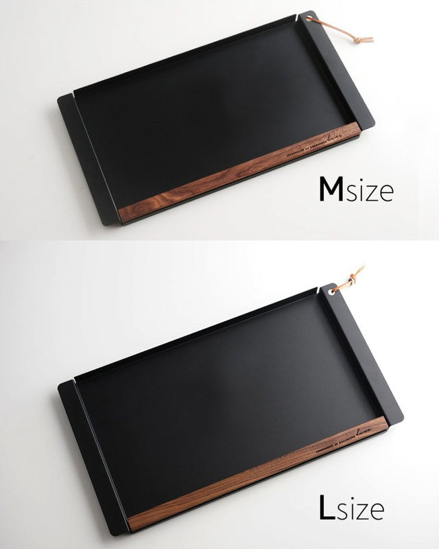 Holzklotz iron tray with wood-inspired lines | Coffee Stage