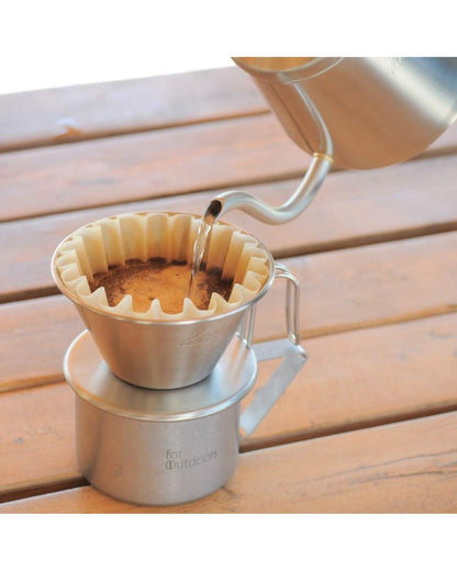 Pour-over coffee brewed with a Kalita for Outdoors WDS-185K and a Wave filter