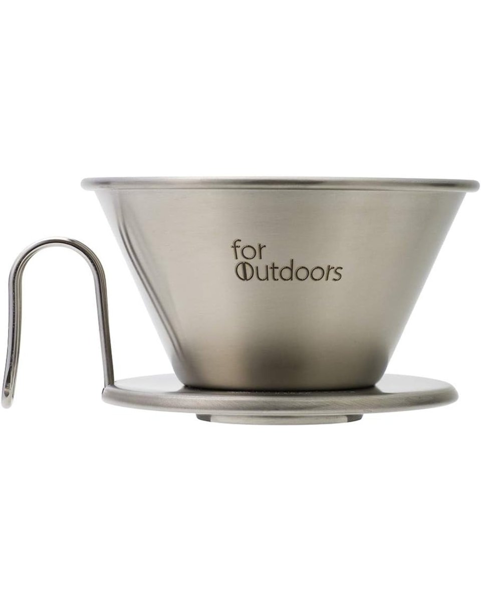 Kalita for Outdoors WDS-185K 不鏽鋼 Wave 濾杯側面、金屬杯身與手柄