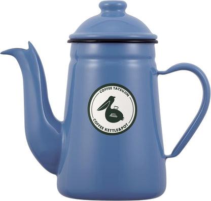 Kalita 咖啡達人 Pelican 1L 藍色琺瑯手沖壺 52307 原裝商品圖