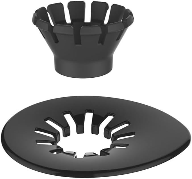 HARIO V60 SUIREN 黑色 Ring Set，分開展示肋條固定環與濾杯托