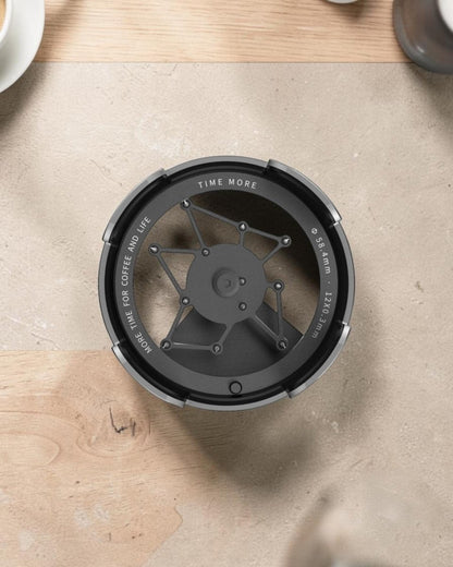 TIMEMORE 泰摩 Autospin 旋影電動針式佈粉器 58mm－銀色俯視旋轉機構