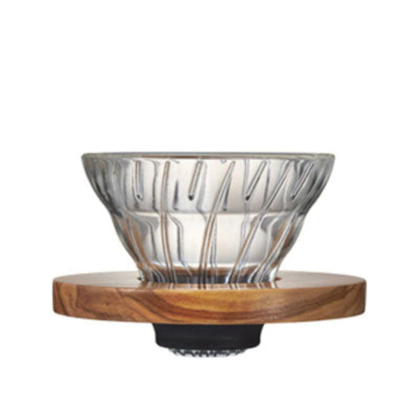 HARIO V60 耐熱玻璃加橄欖木咖啡濾杯 01